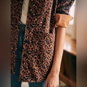 Sezane Will Jacket - Leopard Animal Print - Size Medium